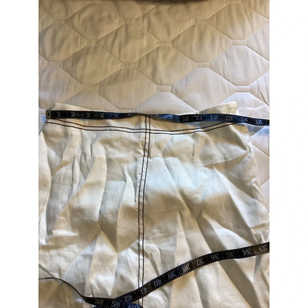 Few Moda CAARA White Linen Maxi Skirt Contrast Stitch High Waist Long Skirt
